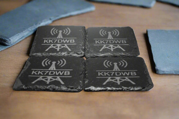 Ham Radio Custom Slate Coaster (Square)